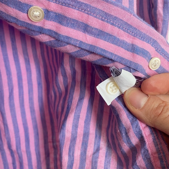 Gap Linen button down Boyfriend Fit oversized small striped long sleeved shirt! - Picture 10 of 11